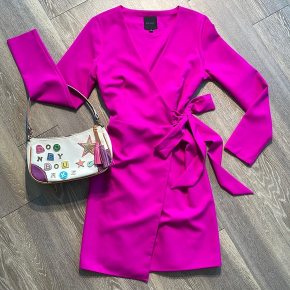 Barbiecore Barbie Pink Wrap Dress - Picture 1 of 3